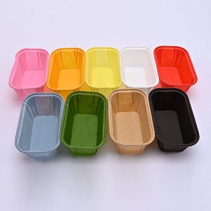 Rectangular Rolled Edge Cake Cupcake Liners 85x40x40mm Disposable Oil Proof Heat Resistant Paperboard Muffin Cups For Baking - Product Image 1