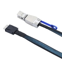 Câble OCuLink SFF-8611 4i vers Mini SAS HD SFF-8644 0,5 m PCIe4.0 Câble d'interconnexion de stockage serveur haute vitesse