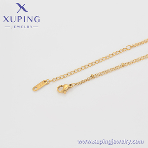 T000677158 Xuping đồ trang sức thời trang sống động đáng yêu món quà đôi chuỗi năm phẳng chuồn chuồn thép không gỉ 14k vàng màu Vòng cổ - Product Image 4