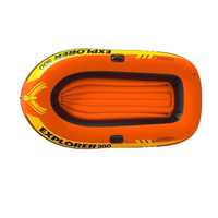 INTEX 58332 Explore 300 Set Perahu Karet Tiup untuk Memancing, Kayak 2 Orang Tahan Air untuk Sungai