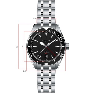 GALLANT Montre de plongée OEM personnalisée en acier inoxydable 316L Mouvement automatique lumineux en verre saphir étanche de 100m pour hommes - Product Image 6
