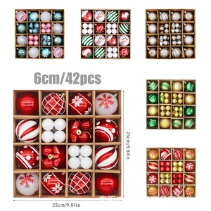 Venta al por mayor juego de bolas de Navidad árbol de Navidad Bola de adorno decoración colgante blanco <span class=keywords><strong>rojo</strong></span> BOLA DE Navidad - Product Image 2