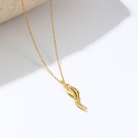 Collier pendentif en argent 925 plaqué or en forme de poivre, micro-incrusté de zircon, tridimensionnel, chaîne de clavicule, cadeau de fiançailles