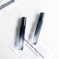 Flacon pulvérisateur de parfum en verre carré rechargeable, portable, 5ml, 10ml, 15ml, avec bouchon à vis, couleur bleue dégradée