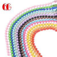 Chaînes de perles en boule colorées, accessoires à confectionner soi-même pour la fabrication de bijoux, adapté au porte-clés poupées, connecteur d'étiquettes à main, 1 mètre