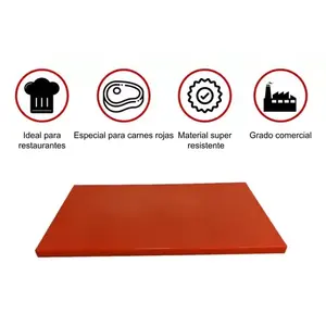 Planche à découper en plastique rouge Shorbull, épaisseur 4 cm, rectangulaire, durable, facile à nettoyer, passe au lave-vaisselle, bloc de découpe de cuisine pour la maison, chaud - Product Image 4