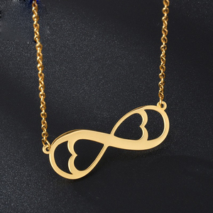 All'ingrosso personalizzato Infinity simbolo <span class=keywords><strong>collana</strong></span> ciondolo personalizzato targhetta <span class=keywords><strong>con</strong></span> strass su maglia <span class=keywords><strong>collana</strong></span> in acciaio inox - Product Image 3
