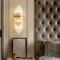 Lampe murale décorative nordique, lampe Art Déco en cristal, applique murale dorée, lampe de salon, applique murale LED