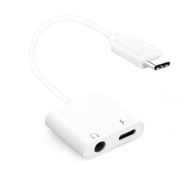 USB C to 3.5mm Headphone and Charger Adapter, 2 Pack Type C to Aux Jack Dongle Cable Cord with PD Fast Charging for iPhone