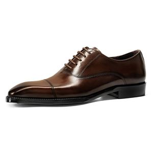 Men's Business Formal Oxford Shoes British Style <b>Toe</b> Three-<b>Cap</b> <b>Toe</b> Lace-Up Closure Breathable Anti-Slip Light Weight Dress - Product Image 6