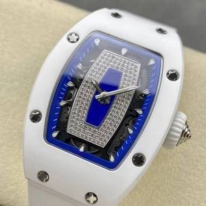 2026 New 0701 Barrel Shaped Waterproof Full Diamond Blue Dial Fashion ladies' Business Dating Leisure <b>Mechanical</b> <b>Watch</b> - Product Image 3