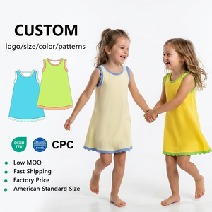 Girls Summer Yoga Dress Sleeveless Yoga Dress Built in Shorts Moisture Wicking Fabric <b>Gym</b> Tennis Class Custom Logo - Product Image 1