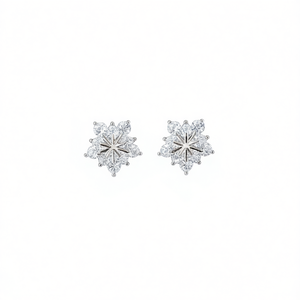 Orecchini con diamanti certificati GIA in oro bianco, taglio rotondo brillante, colore D, gioielli classici da sposa per donna - Product Image 1