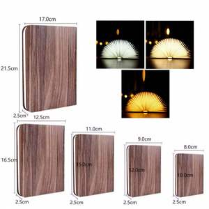 Lampe de lecture LED pliable en papier Tyvek avec couvercle en bois rechargeable par USB pour cadeau créatif - Product Image 4