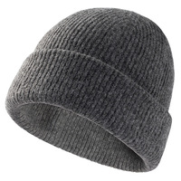Gorro de Punto Holgado Deportivo al por Mayor, Gorro de Invierno Cálido para Mujer, Gorro de Ciclismo con Vuelta, Gorro Beanie Liso