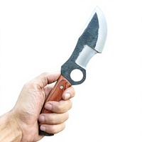 Couteau de survie industriel en acier au carbone fait main, lame dentelée, manche en bois Pakka, pour extérieur, EDC, luxe, pointe fixe, 3 mm