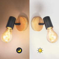 Support de lampe E27, spot LED pour plafond, corps en fer, design industriel, montage en surface, abat-jour noir, lampe murale pour chambre à coucher, salon
