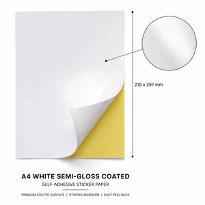 Feuilles d'étiquettes autocollantes en papier couché A4 <span class=keywords><strong>Antac</strong></span>, 80 g/m², semi-brillant, pour convertisseur de produits haut de gamme - Product Image 2