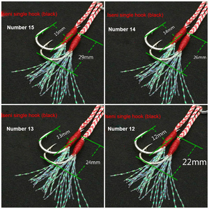 Anzuelo <span class=keywords><strong>de</strong></span> Pesca <span class=keywords><strong>de</strong></span> Agua Salada, Anzuelo <span class=keywords><strong>de</strong></span> Ayuda para Jigging con Pluma, Gran Oferta, #11, #12, #13, #14, #15 - Product Image 2