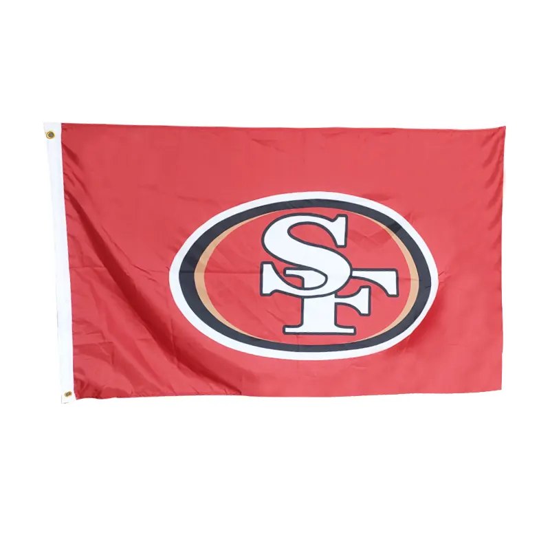 San Manufacturer Wholesale Hot Selling 150D Polyester High Quality NFL Flags Banners San Francisco 49ers Flag