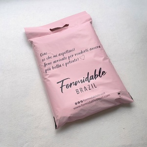 Bolsas de Envío de Plástico Ecológicas al por Mayor de Alta Calidad, Color Rosa Mate, con Logotipo Personalizado, para Ropa de Verano, con Asa de Seda - Product Image 3