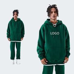 Ensemble de jogging pour hommes de haute qualité, sweat-shirts à capuche, pull-over ample, poids lourd, logo personnalisé, impression en relief, 500 g/m² - Product Image 3