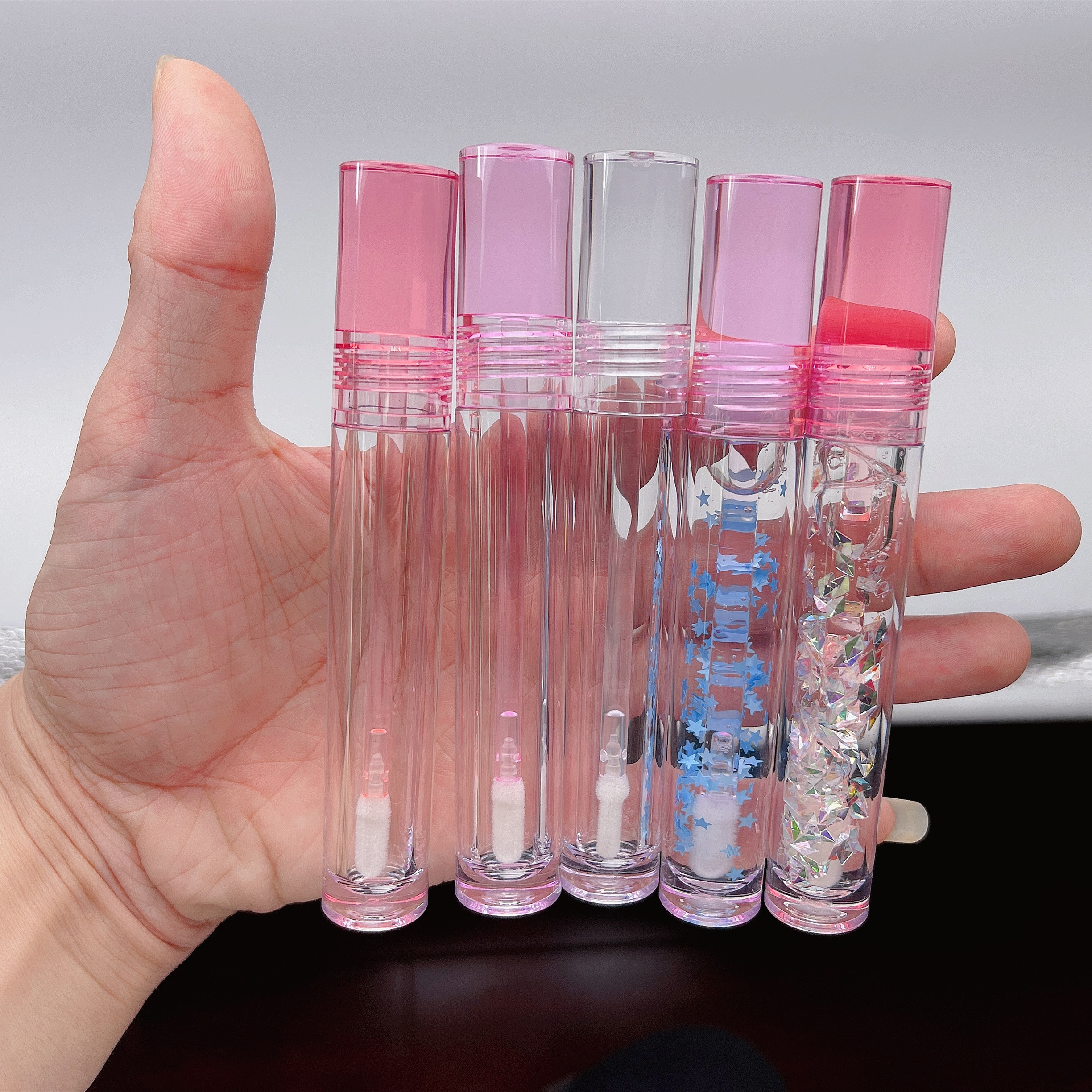 5,5 мл пластик блеск для губ контейнер Прозрачная Матовая жидкая губная помада бумажная коробка для косметики полное гнущееся пустой покупателей пузырек для блеска для губ