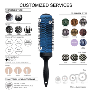 Brosse à cheveux professionnelle en céramique et nylon ionique à étiquette privée avec un long manche allongé pour cheveux longs - Product Image 4
