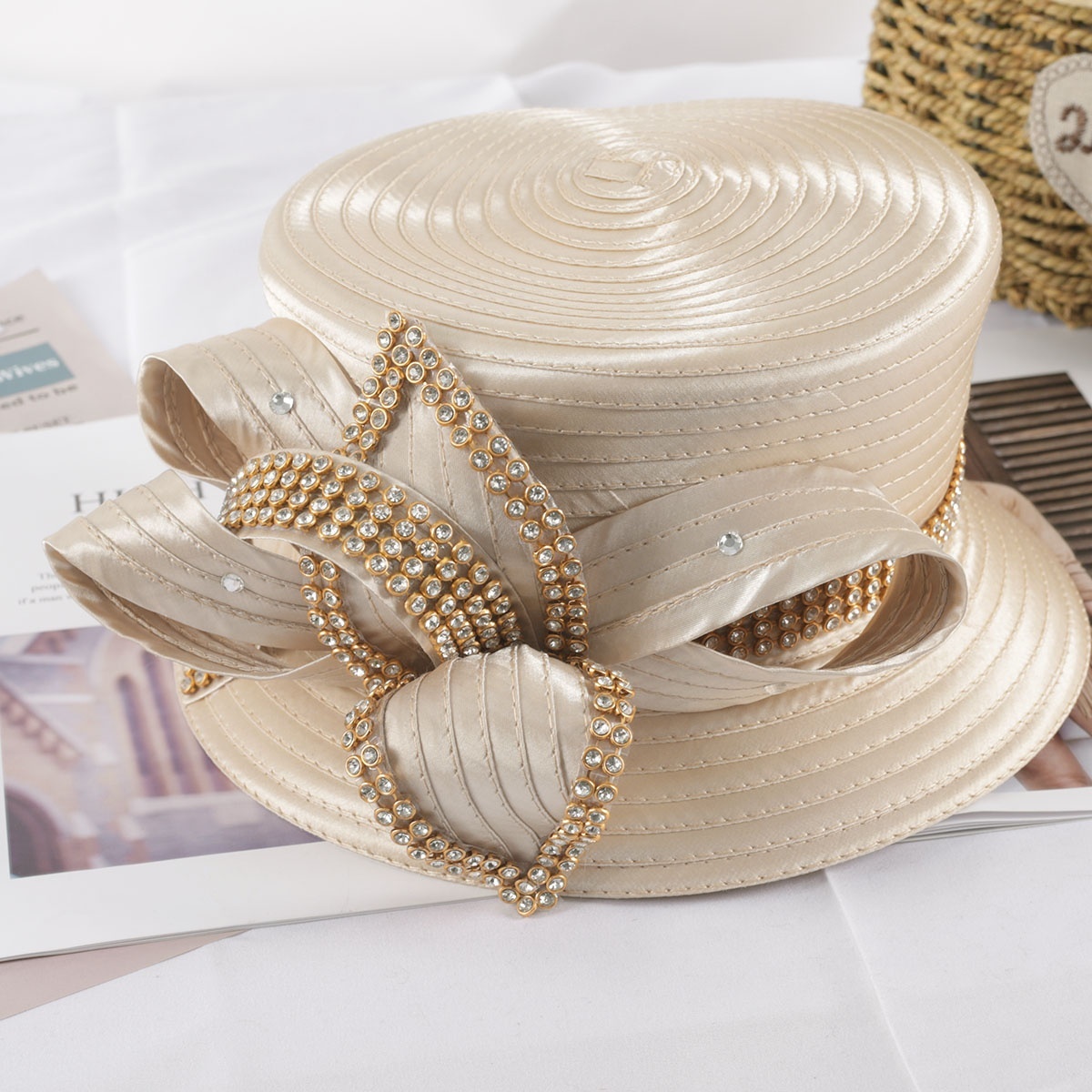 Women Derby Church Dress Cloche Fascinator Floral Tea Party Wedding Bucket Hat Women main image 2