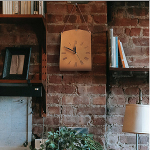 Artistic and creative leather wall <b>clock</b>, living room bedroom home wall <b>clock</b>, <b>silent</b> decorative <b>clock</b>, retro dial <b>clock</b> - Product Image 3
