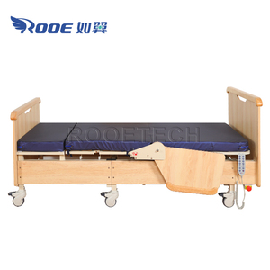 Riabilitazione ospedaliera vecchio paziente in legno rotante elettrico letto di cura con il prezzo poco costoso - Product Image 4