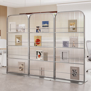 Cloison de bibliothèque de bureau en <span class=keywords><strong>fer</strong></span> et verre, écran décoratif mobile, pour bloquer la <span class=keywords><strong>vue</strong></span> dans le salon. - Product Image 1