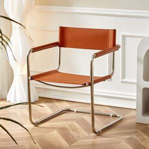 Giữa thế kỷ cổ điển Bauhaus cánh tay ghế với Chrome kim loại màu đen da yên phòng chờ thiết kế cho phòng khách ăn khách sạn trường học - Product Image 4