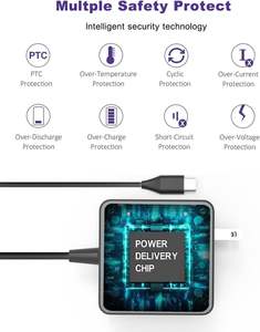 Cargador Chromebook de 45W para Acer Asus Lenovo HP Dell <span class=keywords><strong>Google</strong></span> Chromebook Nintendo Switch Adaptador de corriente USB C Cargador de portátil de 45W - Product Image 2