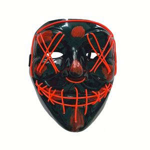 Bán buôn EL dây bên mặt nạ Neon phát sáng nhấp nháy Rave trang phục Masque PVC <span class=keywords><strong>Fancy</strong></span> Clown <span class=keywords><strong>Joker</strong></span> cho Halloween - Product Image 1