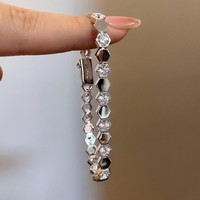 Bracelet Femme en Argent 925 Nid d'Abeille Zircon 2026 Nouveauté Best-Seller Élégant Minimaliste Luxe Léger Superposable Bijou Polyvalent