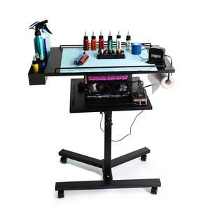 Factory Wholesale Adjustable Tattoo Workstation Mobile Desk Table with Ink Box for Tattoo Furniture - Product Image 1
