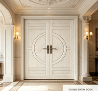 Porte d'entrée extérieure en bois massif délicat avec isolation phonique pour maison, villa, hôtel et centre commercial - Design européen
