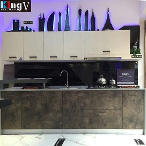 Kikngv Modern Design Custom Nieuw Model Luxe Laminaat Keukenkast Glazen Deur Hoogglans En Matte Deuren Keukenkast - Product Image 2
