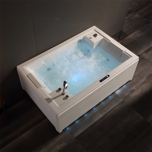 Baignoire et spa à remous en acrylique pour 2 personnes, best-seller, pour couples, intérieur/<span class=keywords><strong>extérieur</strong></span>, autoportante avec panneau de douche hydromassant - Product Image 3