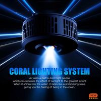 Lámpara LED para Corales de Agua Salada de Espectro Completo A+ A7 III 100W con Control por WiFi a través de Aplicación, Temporizador Programable de 6 Canales y Regulador de Intensidad