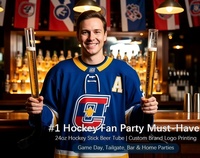 Verre à bière en forme de bâton de hockey sur glace, personnalisé en gros, verre à bière fantaisie pour les fans, cadeau