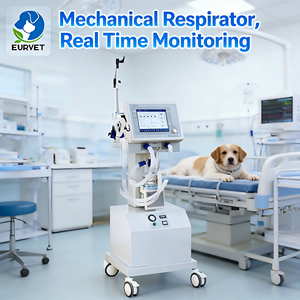 EURVET Carro <span class=keywords><strong>de</strong></span> Equipos Veterinarios, Ventilador Veterinario, Máquina <span class=keywords><strong>de</strong></span> Respiración para UCI con Modos <span class=keywords><strong>CPAP</strong></span> y SIMV, Hospital <span class=keywords><strong>de</strong></span> Animales - Product Image 1