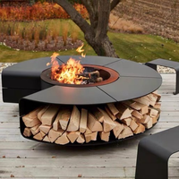 Table de foyer à gaz en acier sans fumée Corten/table de foyer Portable pliable sans fumée