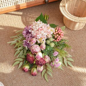 CallaFloral ช่อดอกไม้ประดิษฐ์ ไฮเดรนเยีย ผ้าพลาสติกทอ ตกแต่งบ้าน อุปกรณ์ประกอบฉากงานแต่งงาน CF01415A - Product Image 3