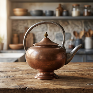 Théière traditionnelle chinoise en métal avec couvercle et poignée en métal, bouilloire à eau - Product Image 3