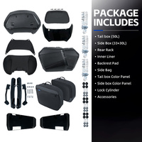 Boîtes à dégagement rapide compatibles avec la moto Honda NT1100, ensemble de bagages 3 pièces, sacoches latérales et top-cases, fixation sans dommage pour le tourisme