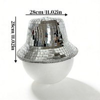 Chapeau Bob Disco Personnalisé en Gros avec Mosaïque Miroir pour Festival, Rave, Fête Rétro Années 70, Enterrement de Vie de Jeune Fille, Vente en Gros