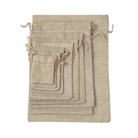 Sac à cordon en lin recyclé personnalisé, pochette en tissu laminé pour le rangement des bijoux, petit sac en lin beige recyclable, biologique