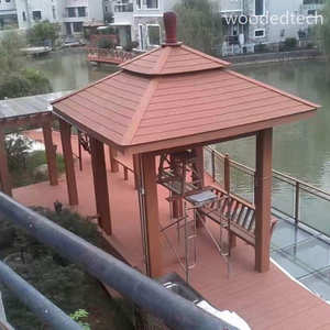 ศาลาพลาสติกทำจากไม้ WPC ทรงกลมพร้อมหลังคาใสวิว360สำหรับปิกนิกและสถานที่ตั้งแคมป์ - Product Image 6